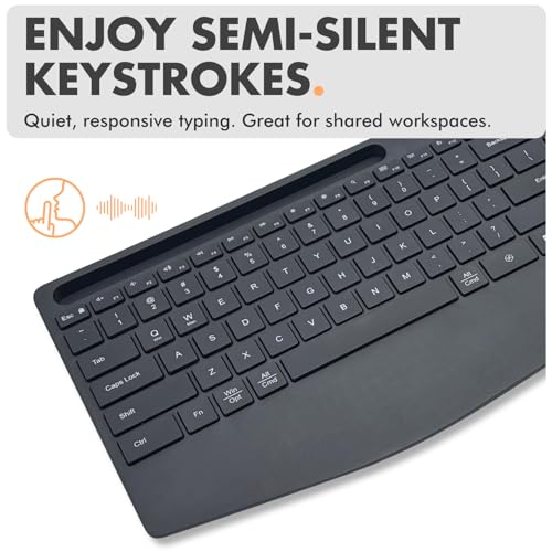 X9 Performance X9 Wireless Keyboard and Mouse Combo (Bluetooth + 2.4GHz) - Quiet, Full Size, Multi Device Keyboard and Mouse Wireless Combo with Wrist Rest, Phone Holder for Windows, PC, Laptop, Mac, Phone - Image 5