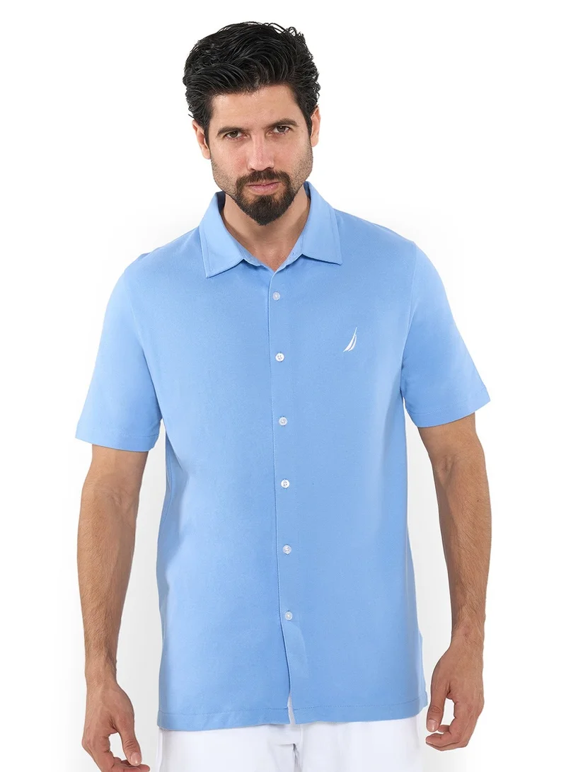 NAUTICA  Essential Regular Fit Cotton Blend Logo Shirt for Men | Best Price UAE