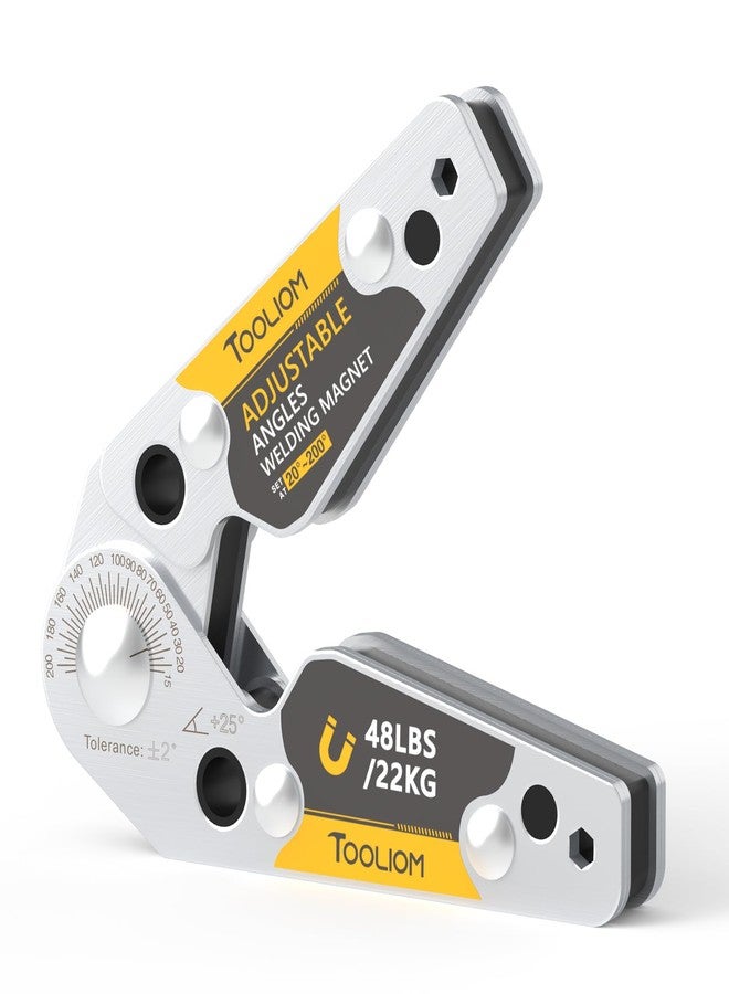 TOOLIOM Adjustable Angle 20°-200° Welding Magnets,Magnetic Pull Force 48 LBs Welding Holder Welding Accessories - Image 1