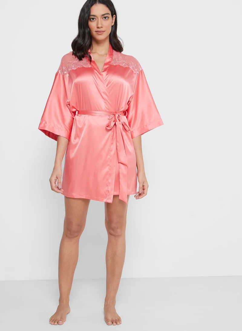 La Senza Lace Satin Detail Kimono