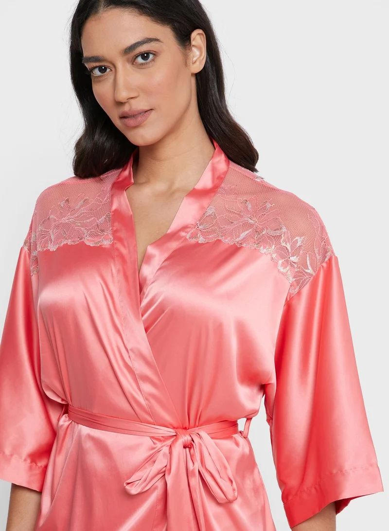 La Senza Lace Satin Detail Kimono