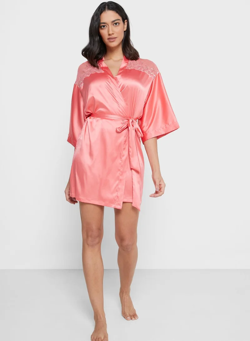 La Senza Lace Satin Detail Kimono