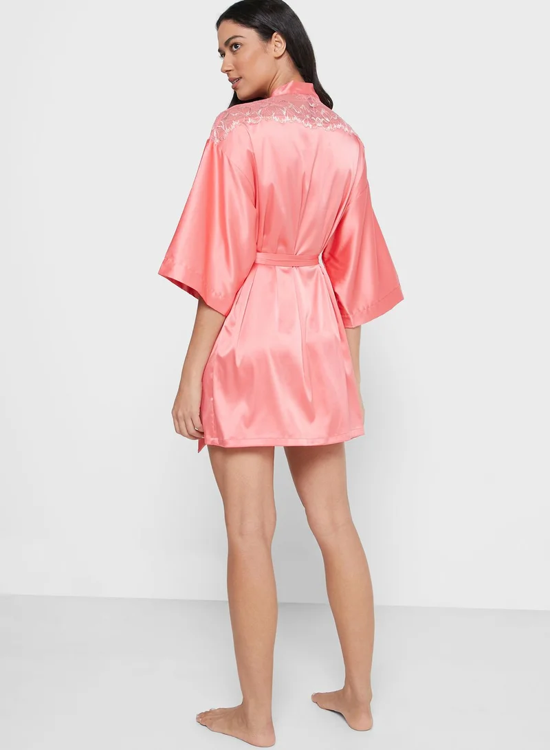 La Senza Lace Satin Detail Kimono