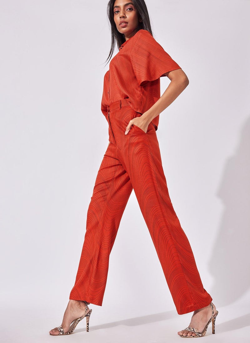 The Label Life Wave Graphic Print Straight Pants - Image 2