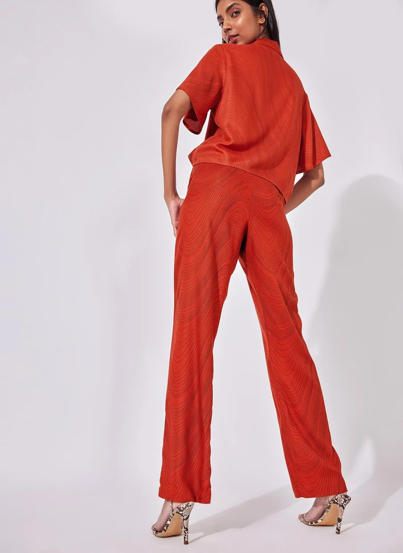 The Label Life Wave Graphic Print Straight Pants