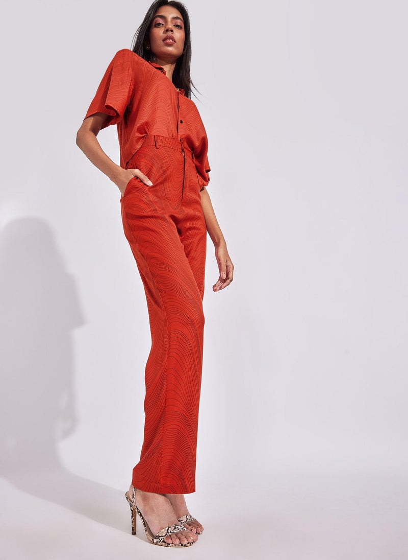 The Label Life Wave Graphic Print Straight Pants - Image 5