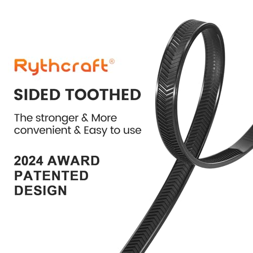Rythcraft Zip Ties Heavy Duty 12 inch，V-Shaped Toothed Double Sided With 200 LBS Tensile Strength Cable Ties ，Extra Large Wire Ties Adjustable Nylon Tie Wraps for Indoor Outdoor Patented Design（80 Pack Black） - Image 4