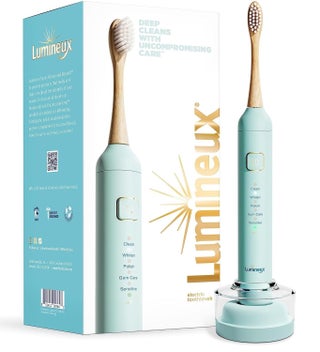 Lumineux Teeth Whitening Sonic Bamboo Electric Toothbrush for Adults - Includes 2 Soft Bristle Replaceable Bamboo Toothbrush Heads, Charging Station & USB Charge Cord - Rechargeable, Light Blue - pzsku/ZA980369CF166B1A27EFBZ/45/_/1741799045/39465b39-850c-48ec-ae3a-a13535fac534