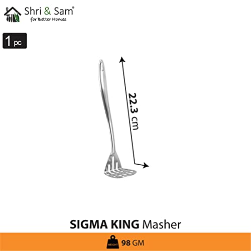 Shri & Sam Stainless Steel Sigma King Medium Masher - Image 2