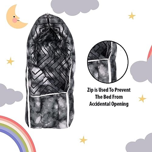 Divine Casa Baby Sleeping Bag & Carry Nest, Cotton Baby Bedding for New Born & Infant |Unisex 3 in 1 Baby Bed - 0 to 4 Months (Coral Gray) - Image 2