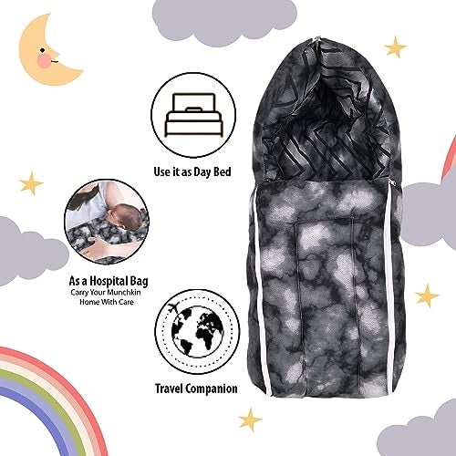 Divine Casa Baby Sleeping Bag & Carry Nest, Cotton Baby Bedding for New Born & Infant |Unisex 3 in 1 Baby Bed - 0 to 4 Months (Coral Gray) - Image 4