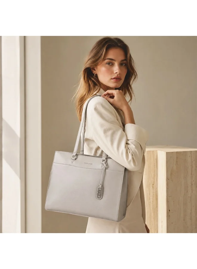 David Jones  David Jones faxu leather shopper and city shoulder bag CM7694| Large size top handle handbag with compartment for work, city, travel and everyday use for Women | Best Price UAE