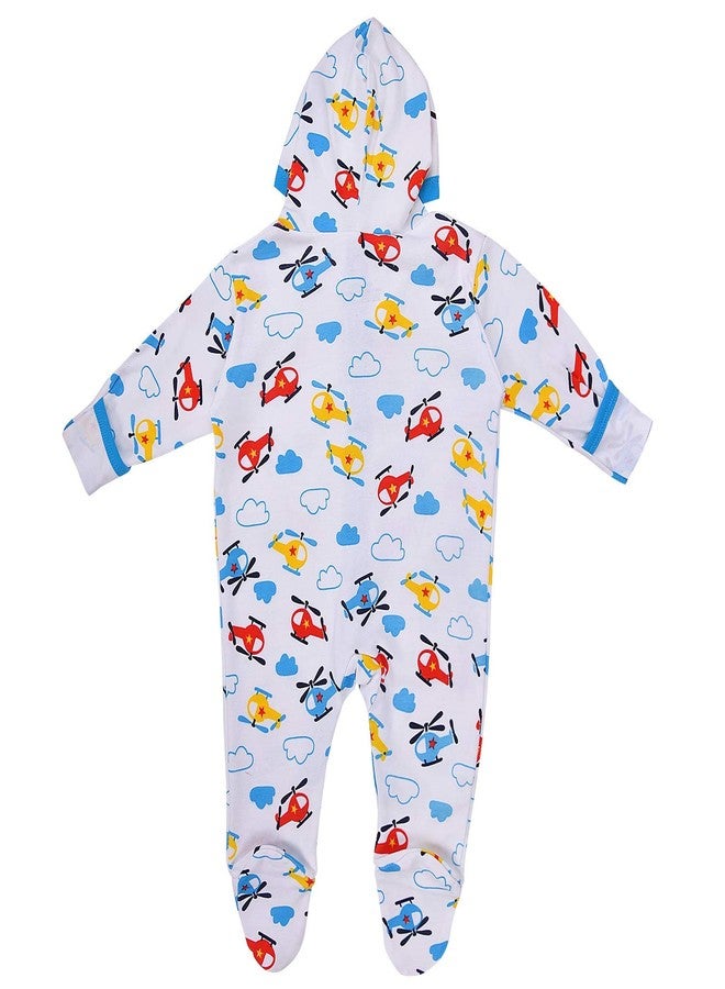 MAGIC TOWN Babyneeds New Born Baby Multi-Color Long Sleeve Cotton Sleep Suit Romper for Boys and Girls Set of 2 - Image 3