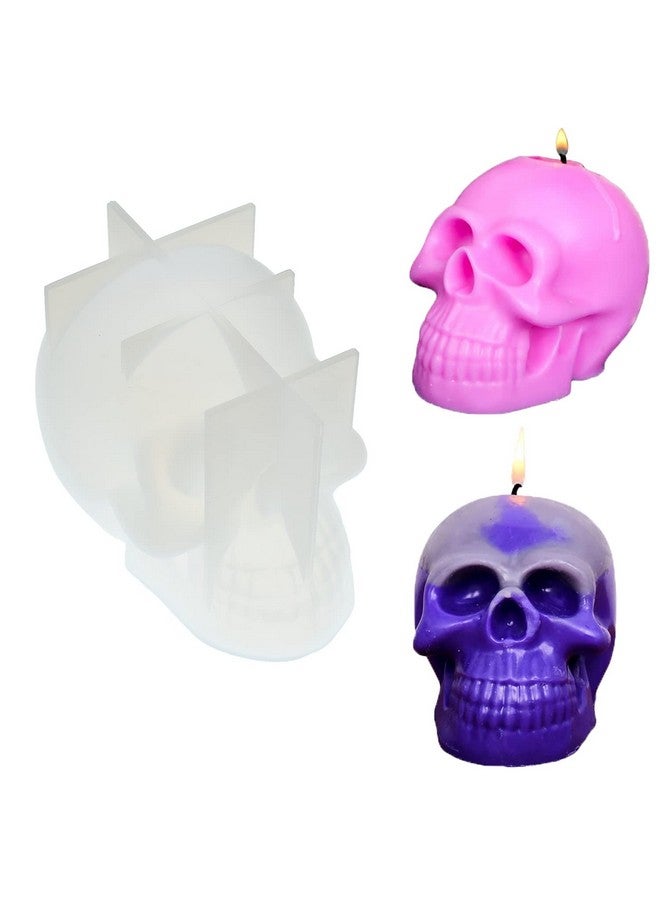 YOKIND Silicone Skull Molds, for Candle Making, Skull Candle Molds for Candle Making,Skull Candle Mold for Halloween Party,Making Aromatherapy Candles,Resin,Soap,Lotion Bar,Clay  - Image 1