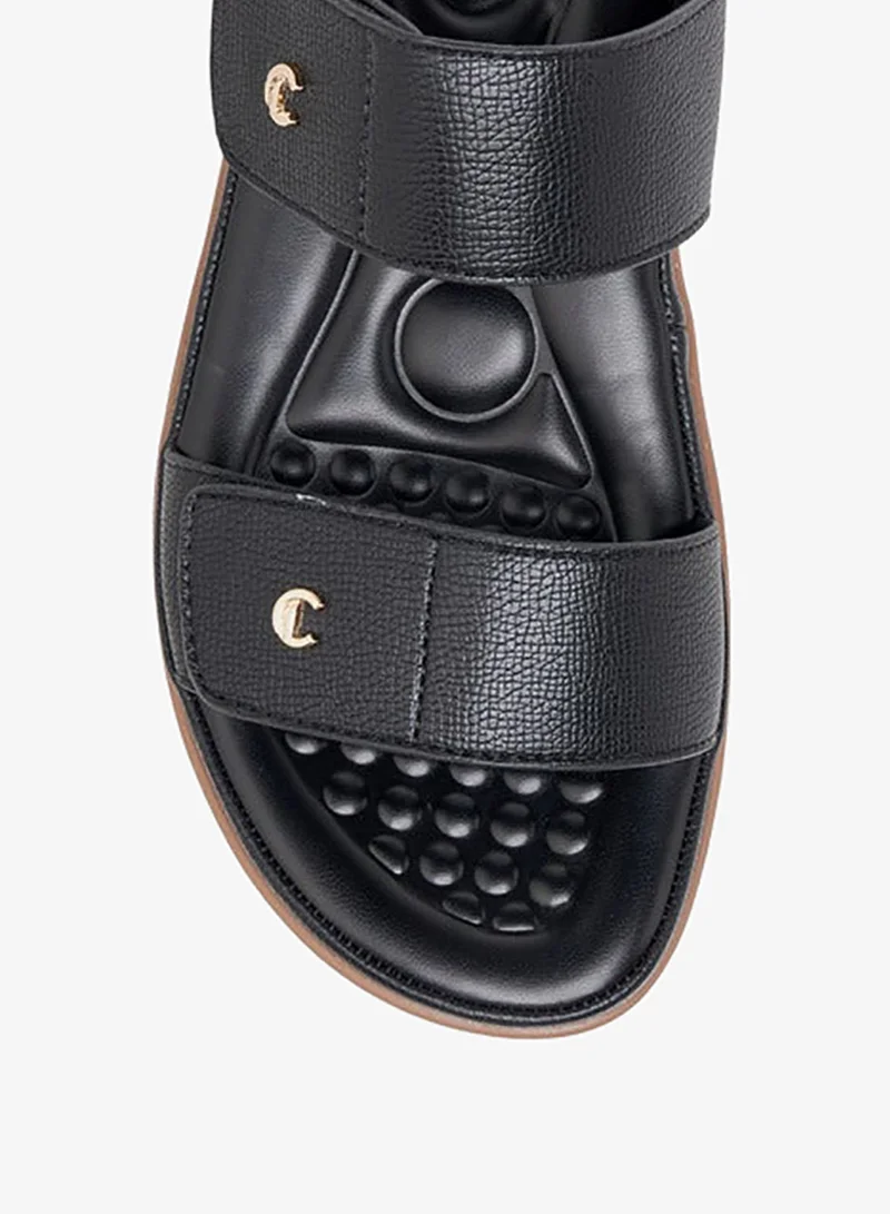 Le Confort BLACK Women Textured Slip-On Comfort Sandals for Women | Best Price UAE