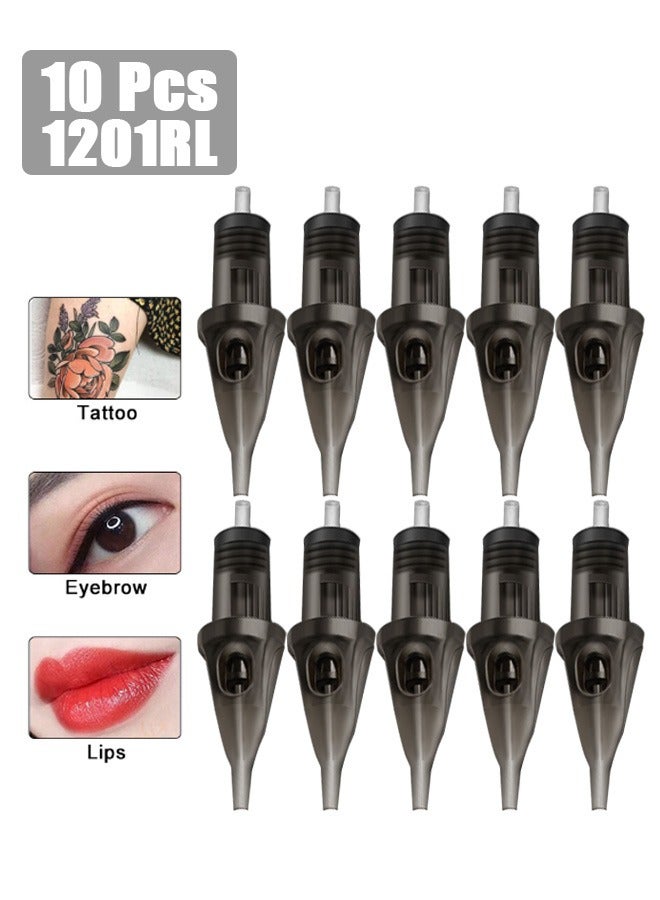 GMORO 10PCS Tattoo Needle, Tattoo Syringe Needle Round Lined Film Professional Disposable Tattoo Needle For Rotary Tattoo Machine (1201RL)  - Image 1