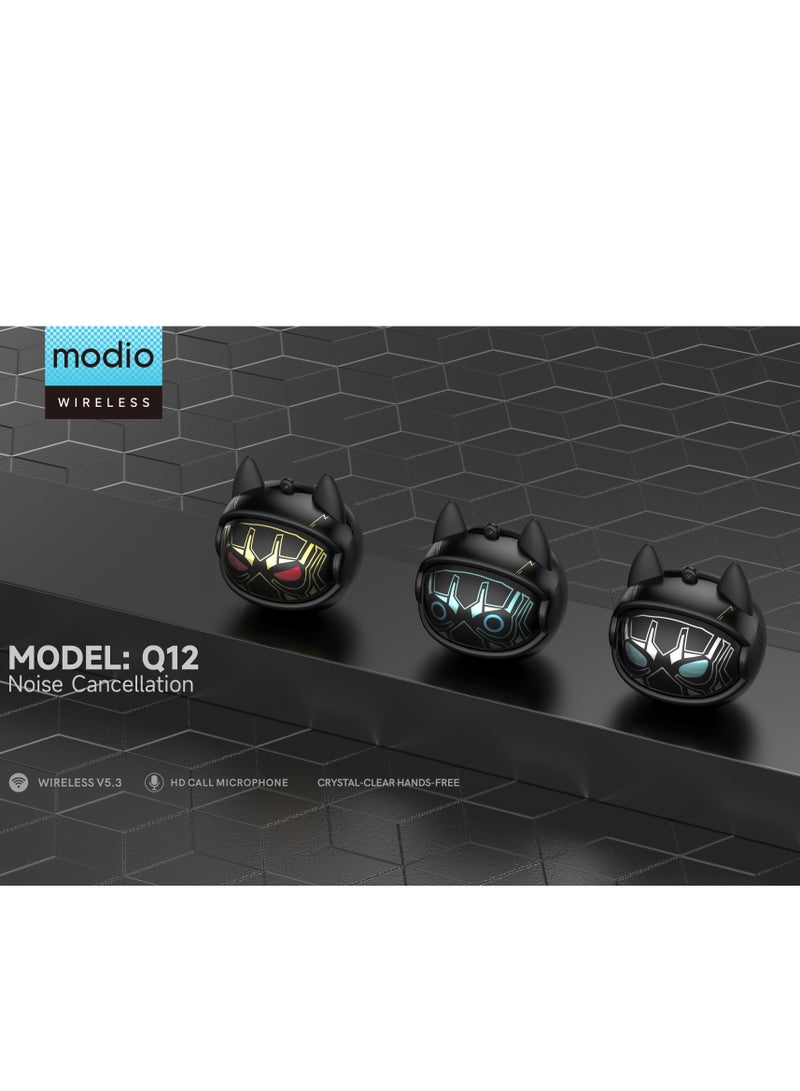 modio Modio Q12 Best Wireless Earbuds Customizable Bluetooth Earbuds with Premium Sound Quality Noise Canceling Technology Long Battery Life and Comfortable Fit. Ergonomic Secure Fit for Sports Fitness and Workouts. Trendy Design Affordable Sweatproof and Top Rated True Wireless Earbuds.  - Image 5