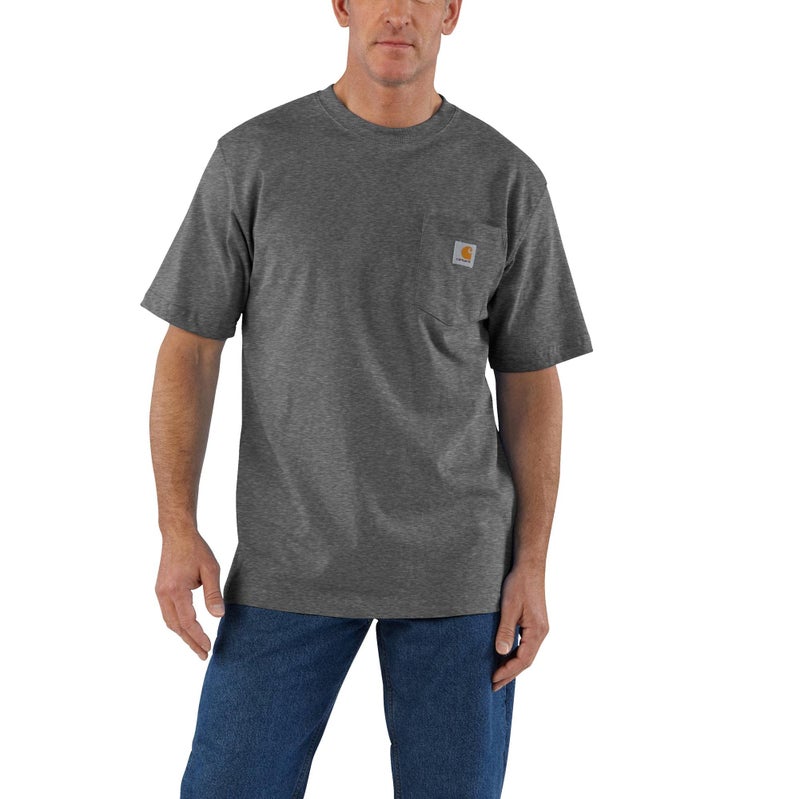 Carhartt Mens Loose Fit Heavyweight Short-Sleeve Pocket T-Shirt Work Utility t Shirts, Carbon Heather, 3X-Large Tall US - Image 1