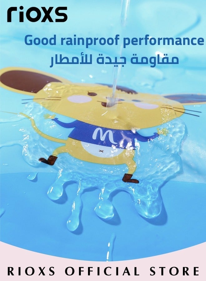 ريوكس معطف واق من المطر للأطفال مع غطاء حقيبة مدرسية معطف واق من المطر طويل موضة الكرتون غطاء المطر مقنعين قابلة لإعادة الاستخدام للمشاهد في الهواء الطلق - Image 5