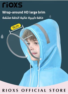 RIOXS Kids Boys Girls Toddler Raincoat With School Bag Cover Long Cartoon Rainwear Rain Ponchos With Hoods Rain Jacket Cape Reusable For Outdoor Climbing Cycling Hiking Camping  - Image 3