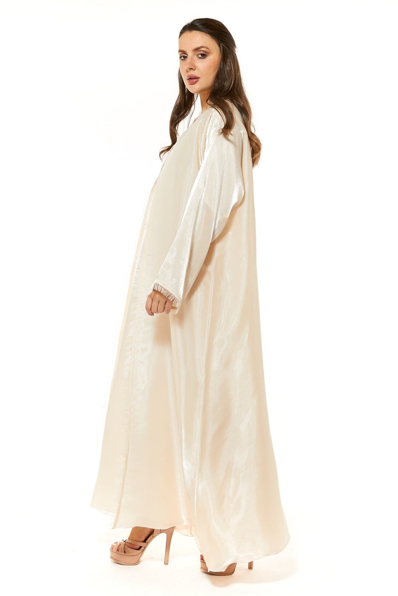 Moistreet Flared Sleeve Organza Abaya Set - Image 4