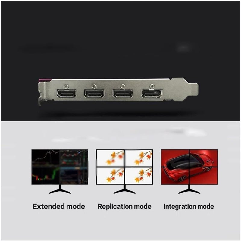 Graphics Card, 4 Ports, 10bit Color Depth, Low Noise, Split Screen Support - Image 3