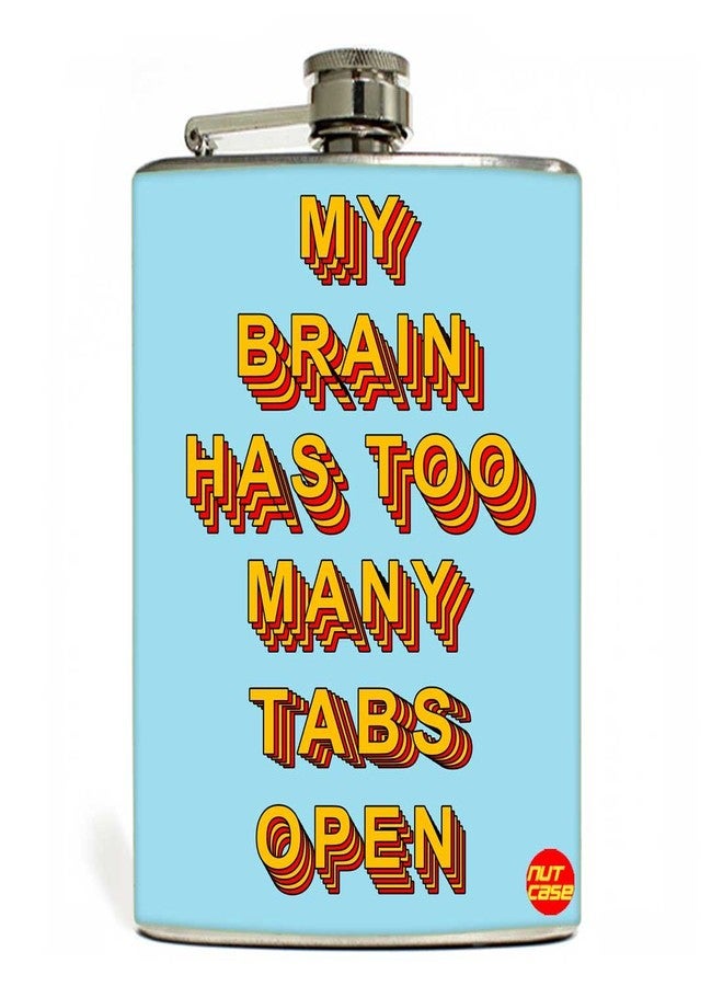Nutcase Designer Hip Flask 9 Oz Nutcase - with Free Funnel Along - Many Tabs Open - Image 1