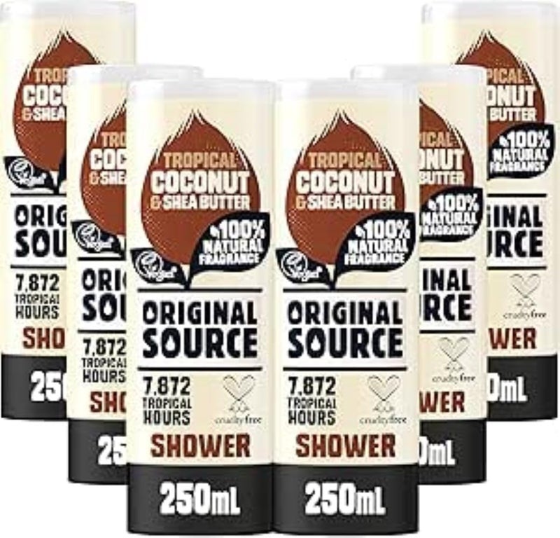 Original Source Coconut Shea Butter Shower Gel 6x250ml