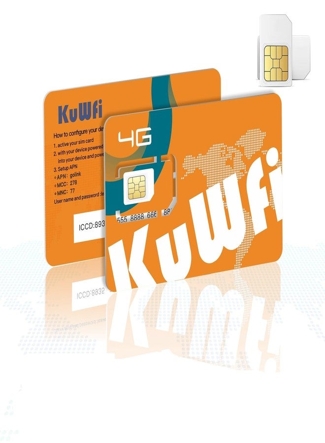 KuWFi 2GB Prepaid 4G LTE SIM Card for 30 Day Service Wireless Plan for Security Cameras, 4G Router- for Data, No Voice & Text No Contract IOT SIM Card - Image 1