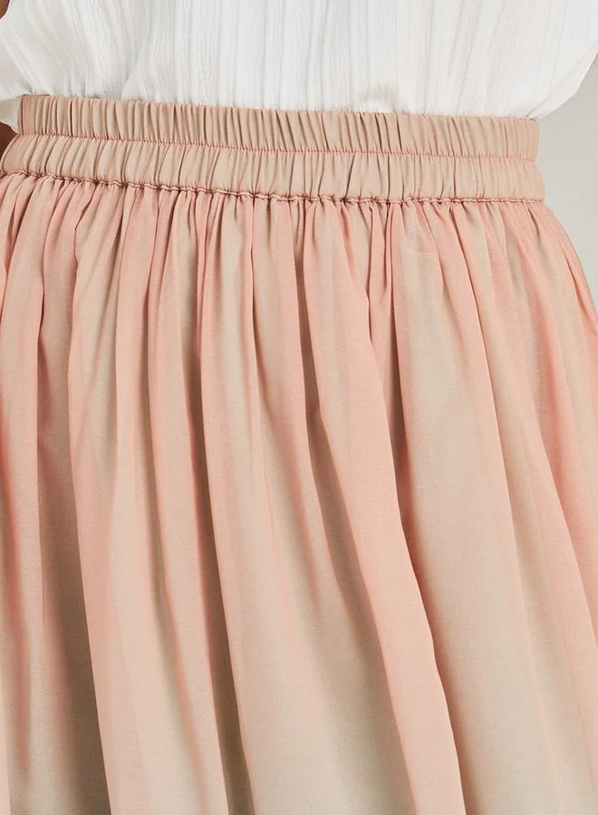 Styli Gradient Effect Flared Midi Skirt