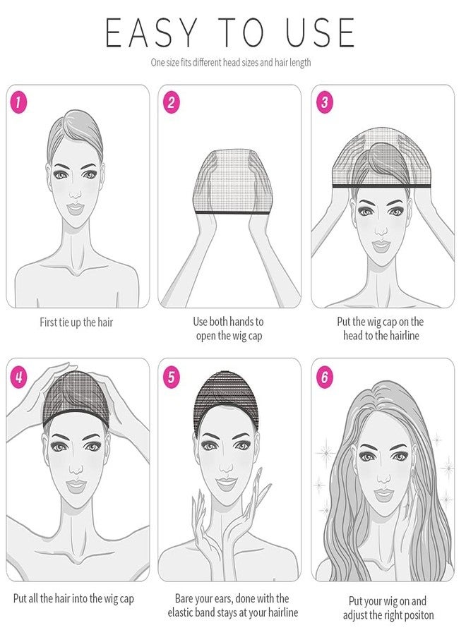Foreign Holics Stretchy Nylon Black Stocking Net Wig Caps for Women Men Full Head Wig Cap (Free Size, Pack of 4) - Image 5