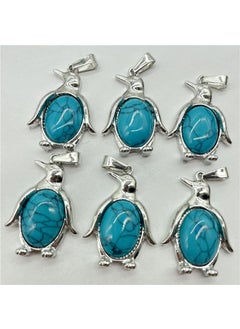 Generic Natural Crystal Semi-precious Stone Alloy Penguin Inlaid Pendant Necklace Jewelry Accessories Pine (synthetic) 