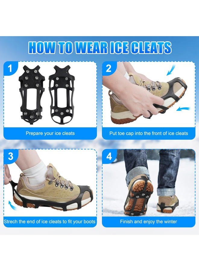 SILANON Ice Snow Cleats for Shoes and Boots,Walk Traction Cleats Crampons Anti Slip 9 Studs Ice Snow Grippers - Image 5