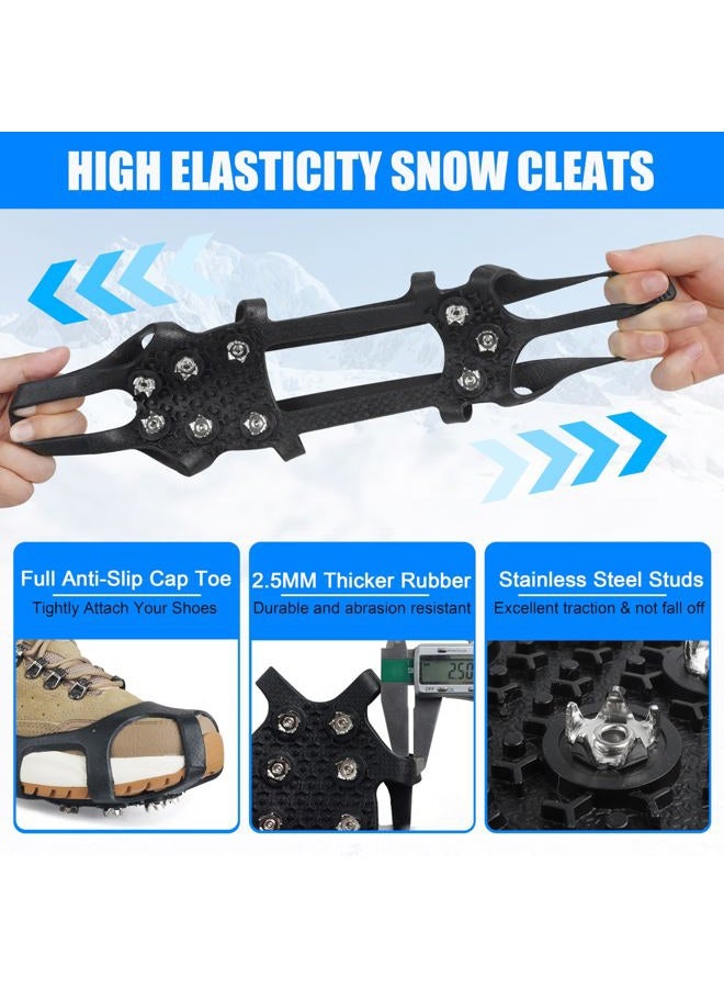SILANON Ice Snow Cleats for Shoes and Boots,Walk Traction Cleats Crampons Anti Slip 9 Studs Ice Snow Grippers - Image 3