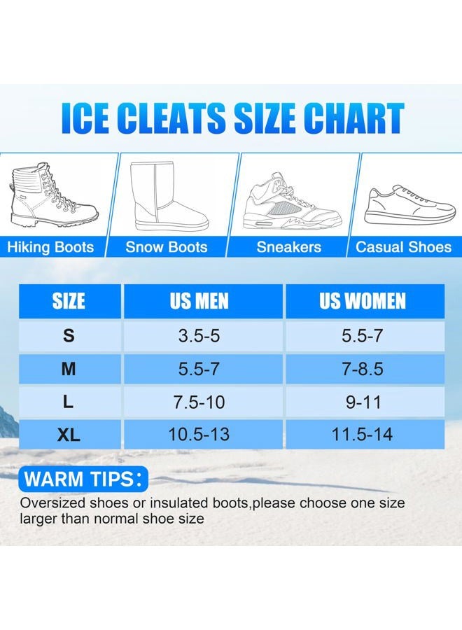 SILANON Ice Snow Cleats for Shoes and Boots,Walk Traction Cleats Crampons Anti Slip 9 Studs Ice Snow Grippers - Image 4