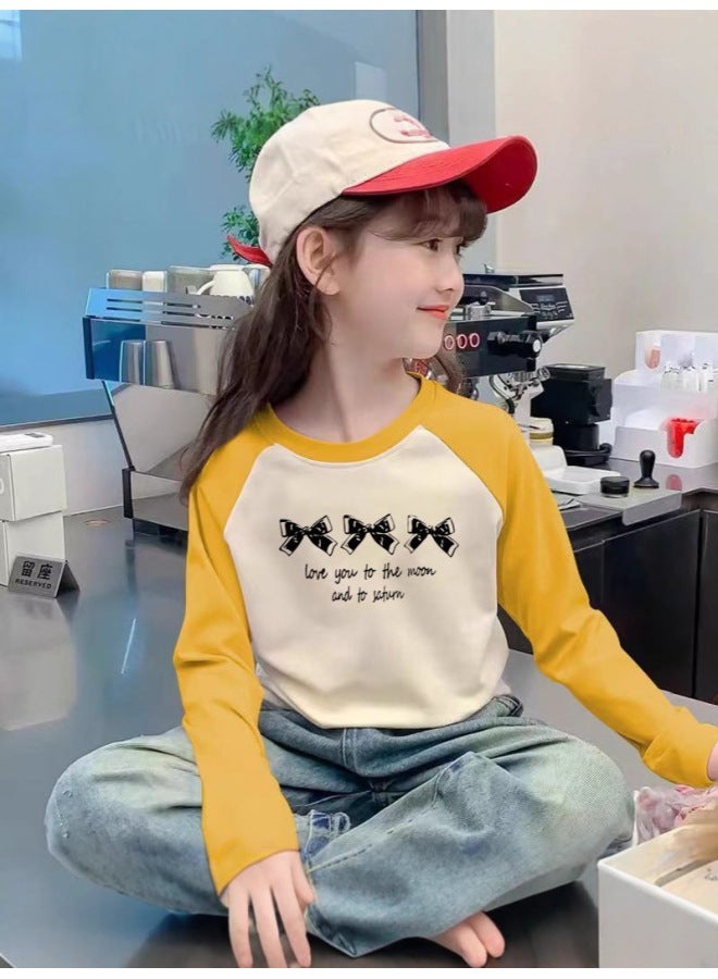 Boys And Girls Double-sided Heating Velvet Bottoming Shirt Kidsren's Contrasting Raglan Long-sleeved Baby Autumn And Winter Round Neck Pullover Top - Image 5