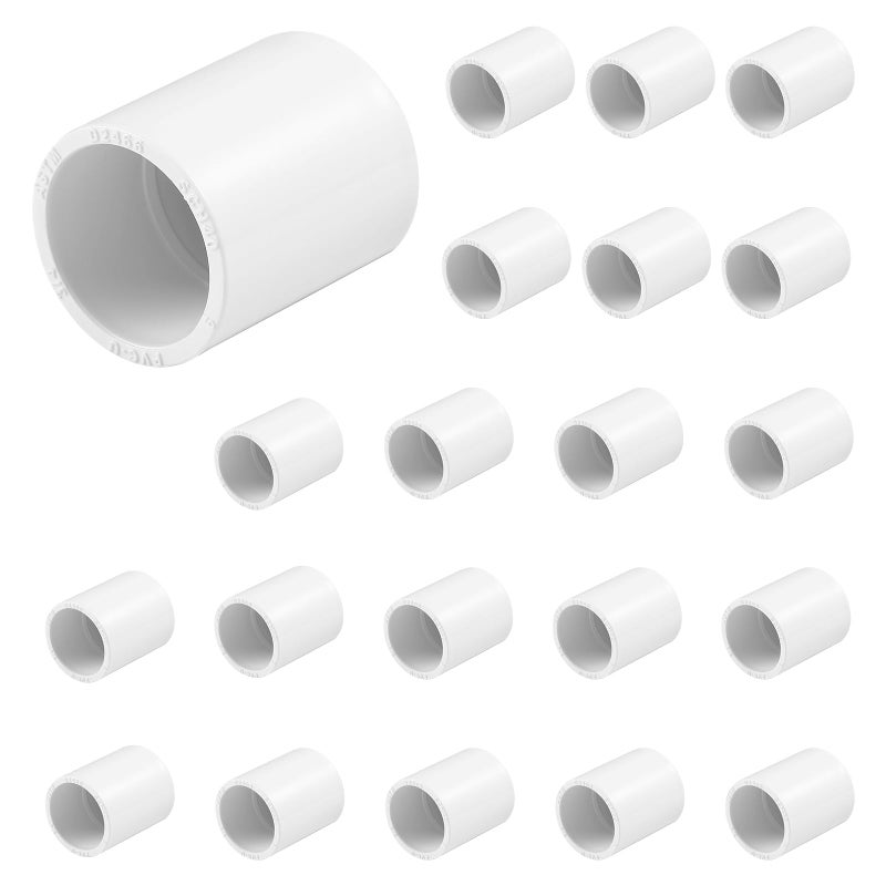 UwinVwin 20 pcs 34 PVC Coupling Pipe Fittings Socket x Socket Schedule 40 PVC Fittings used For Plumbing and Irrigation - Image 2