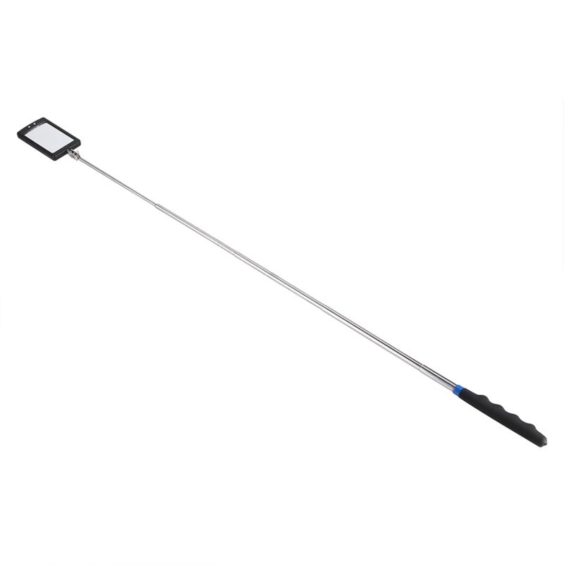 Telescoping Inspection Mirror: Alloy Steel & Solid ABS Build, 2 Extra Bright LED Lights, 360 Degree Swivel Mirror - Adjustable Length, Nonslip Grip Flexible Inspection Tool for Mechanics, Machinists, - Image 4