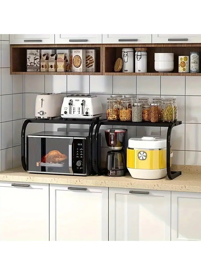 أتش دبليو فرن الميكروويف Rack, Toaster Shelf for Kitchen Counter Top Organizer, 2 Tiers Space Saver Storage Oven Stand - Image 2