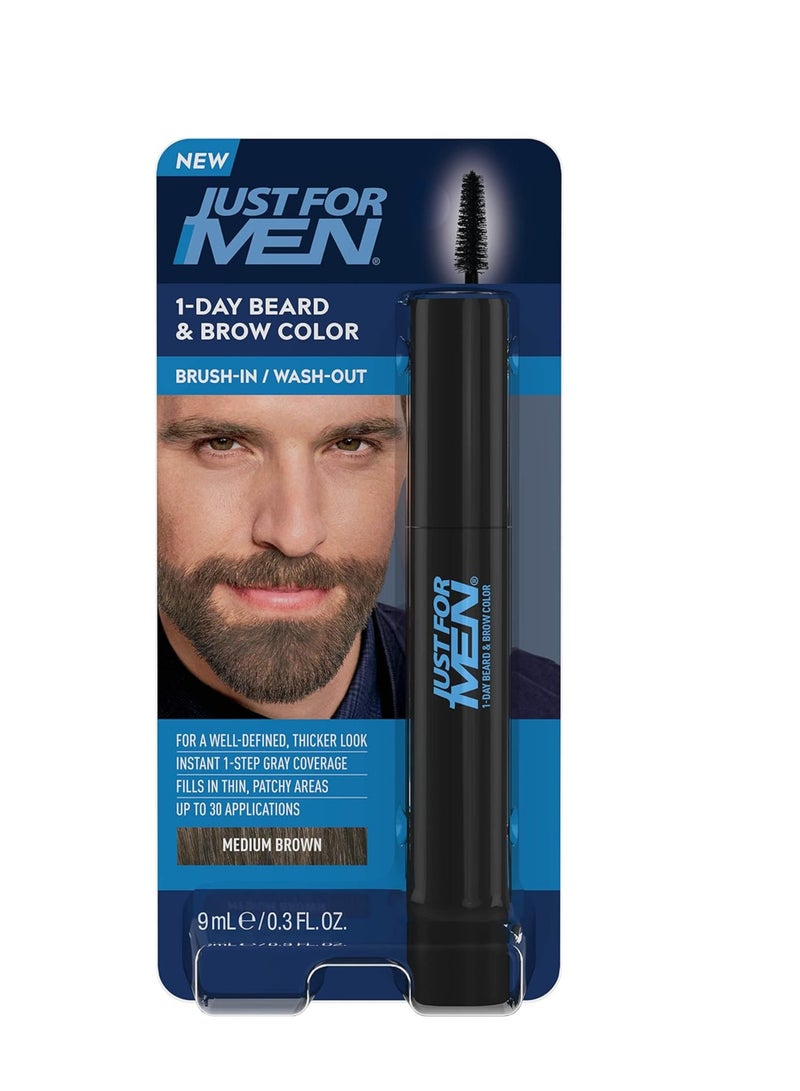 جست فور من تلوين اللحى والحواجب من جاست فور مين، قلم لتعبئة المناطق الرقيقة والمتقطعة، صبغة تدوم ليوم واحد للحية والحواجب، تكفي حتى 30 استخدام، بني متوسط