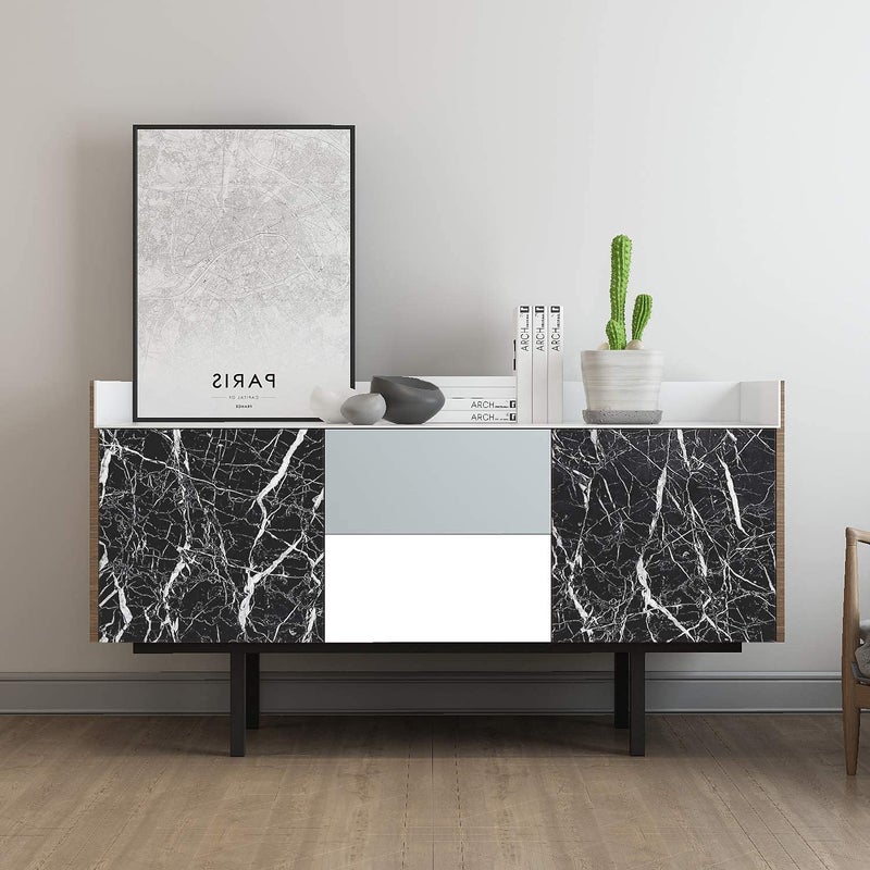 Air Son 60CM X 300CM Black Marble Kitchen Oil Proof Aluminium Foil Stickers Kitchen Backsplash Wallpaper SelfAdhesive Wall Sticker Waterproof AntiMold and Heat Resistant - Image 4