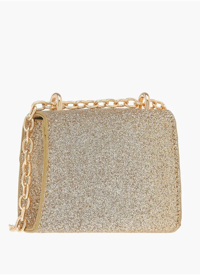 Flora Bella By Shoexpress Girls Bow Accent Crossbody Bag With Chain Strap And Flap Closure Ramadan Collection