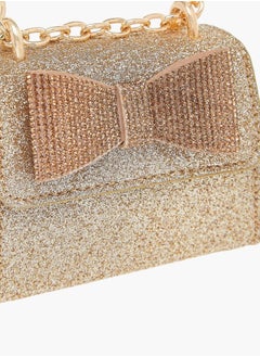 Flora Bella By Shoexpress Girls Bow Accent Crossbody Bag With Chain Strap And Flap Closure Ramadan Collection  - Image 4