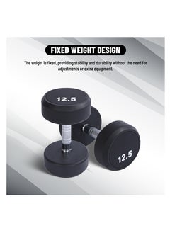 ENDLESS  12.5 Kg (27.5 LB) Fixed Rubber Coated Bouncy Dumbbell | Material: Iron and Rubber | Perfect for Bodybuilding, Fitness, Weight Lifting and Training at Home or Gym | For Men and Women  - Image 4
