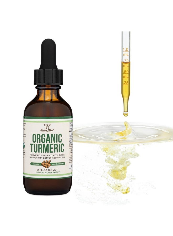 Double Wood Supplements Turmeric Curcumin with Black Pepper Drops - Organic Turmeric Supplement Drops 1,180mg - 2FL OZ, 60 Servings (with Black Pepper Seed, Ginger, Rosemary, and Sage) for Joint Support by Double Wood - Image 4