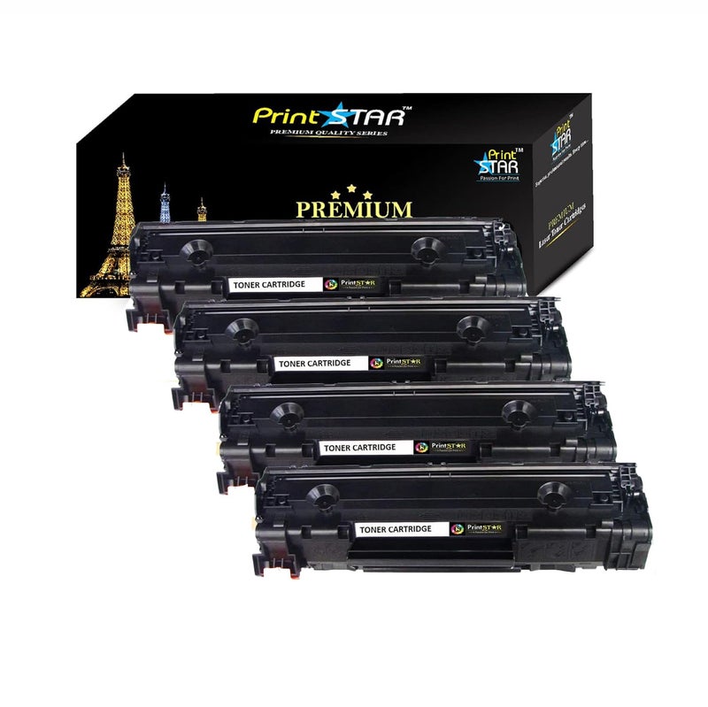 Print Star Canon 3010 Compatible Toner Cartridge for Canon MF3010 , MF 3010 Monochrome Multi-Function Laser Printer (Pack of 4) - Image 1