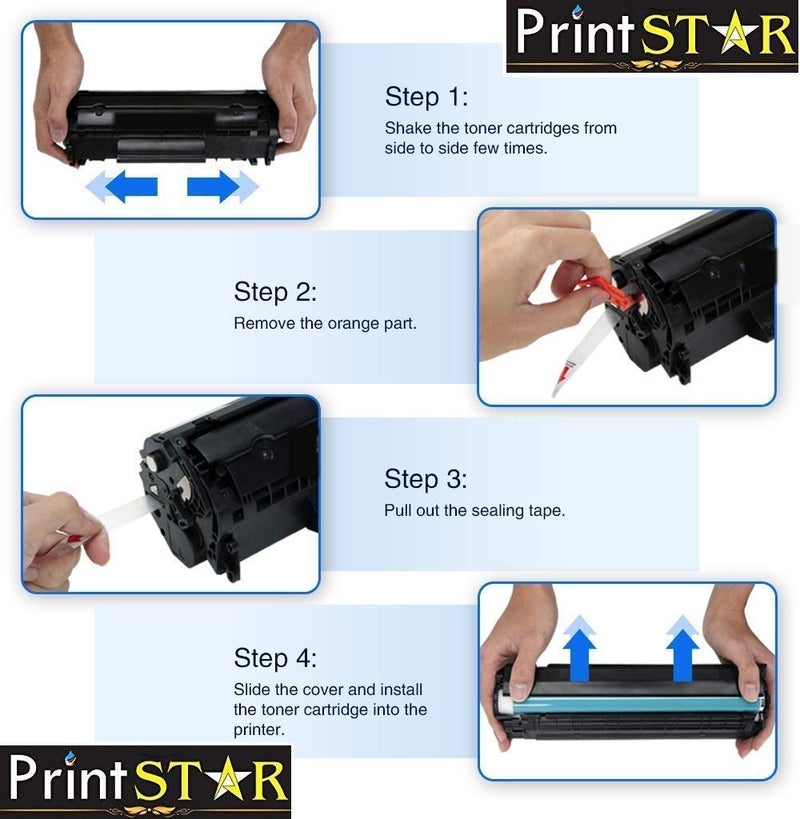 Print Star Canon 3010 Compatible Toner Cartridge for Canon MF3010 , MF 3010 Monochrome Multi-Function Laser Printer (Pack of 4) - Image 4