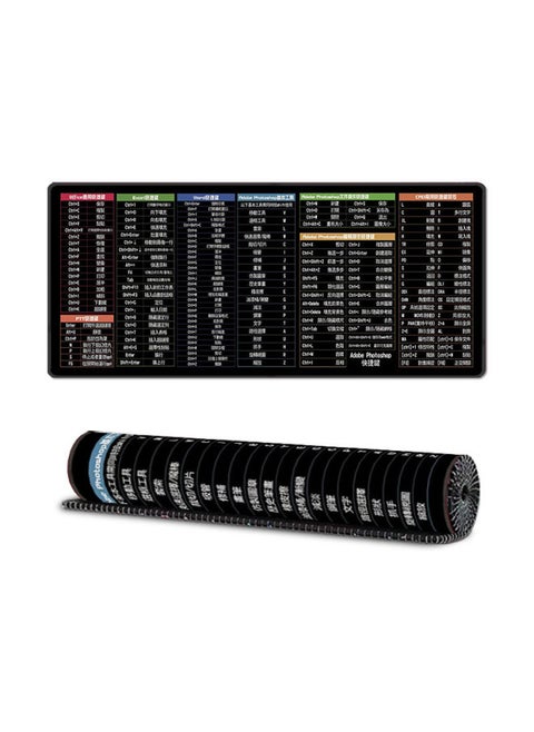 Multilingual Shortcut Mouse Pad Office Oversized Lock Edge Desktop Non-Slip Computer Mouse Pad For One Generation-Color:300*700*2 Mm-Pattern:Chinese Traditional Chinese Characters [word+excel+ppt+office+ps]
