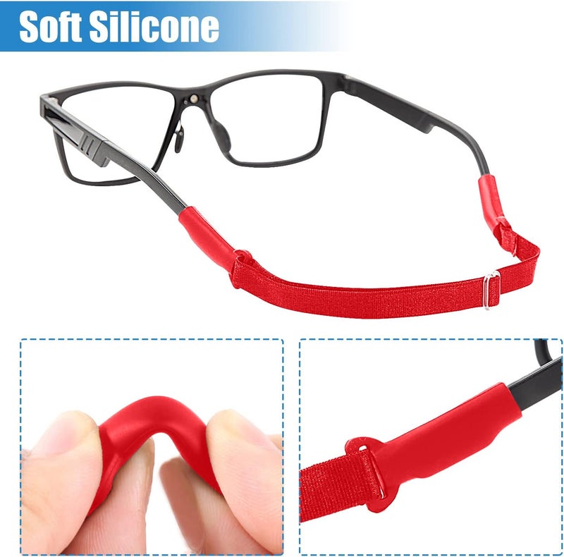 Enenfly Adjustable Glasses Straps - 3 Pack No Tail Eyewear Retainer for Men, Women, Kids – Fits Eyeglasses & Sunglasses,Red(7.5-13.5 inch) - Image 5