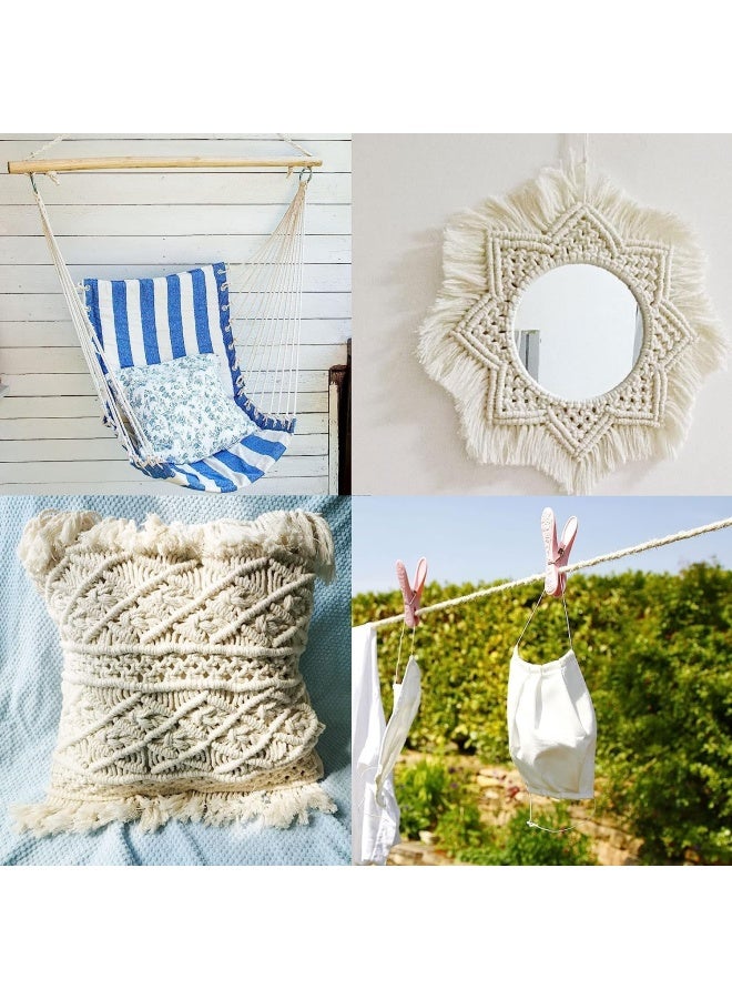 بريميفي حبل قطني أبيض 20 مم، حبل قطني طويل من المكرامية الطبيعية، مادة فنية متينة مصنوعة يدويًا للجدران الحرفية، نباتات معلقة، أربطة، البستنة، ديكورات المنزل (1 × 10 متر أبيض) - Image 5